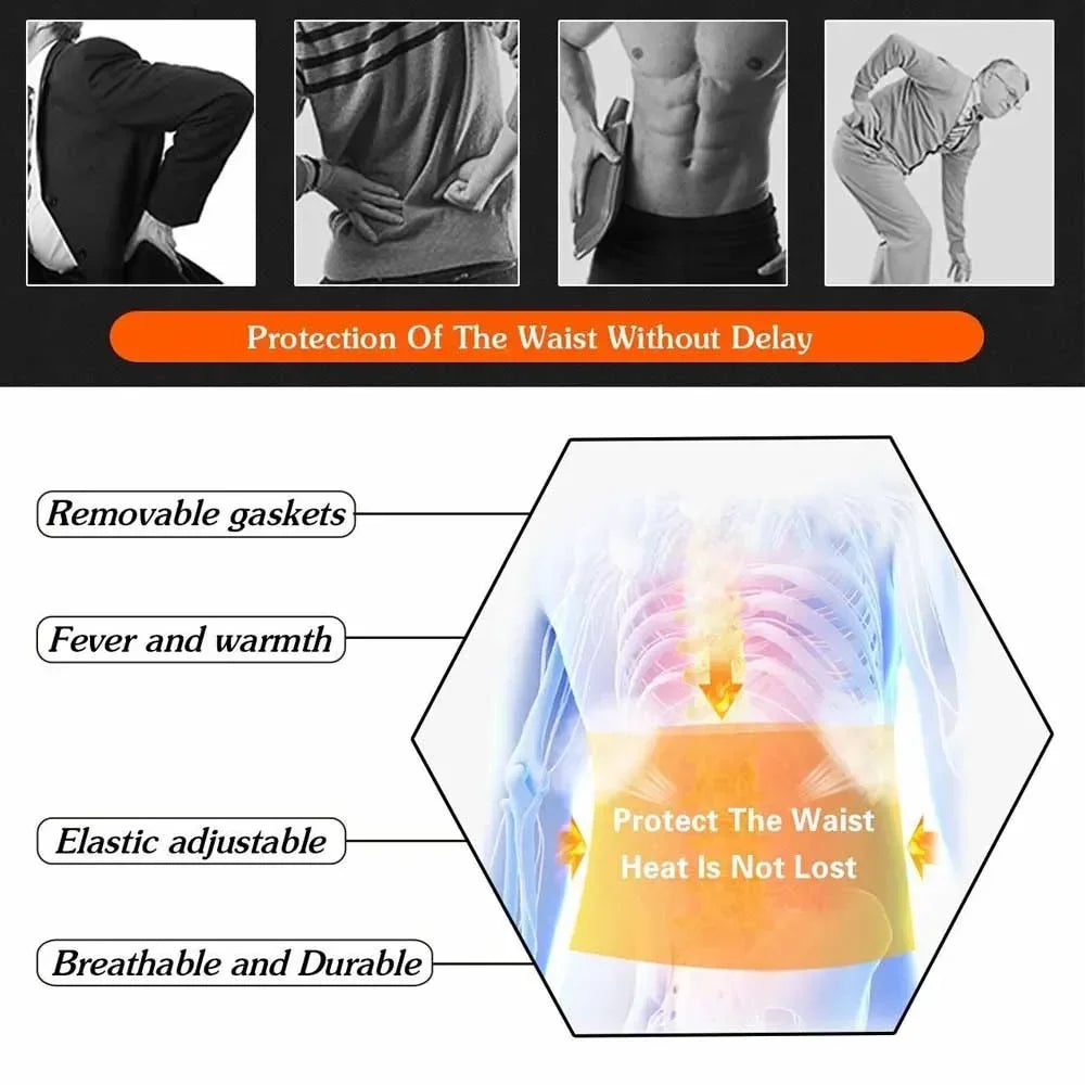 Adjustable Tourmaline Self Heating Magnetic Therapy Back Waist Support Belt