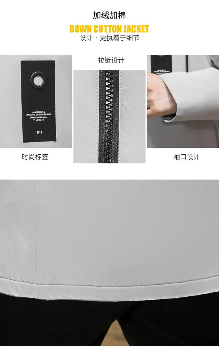 2025 Autumn and Winter New Fashion Trend Solid Color Plus Fleece Trench Coat
