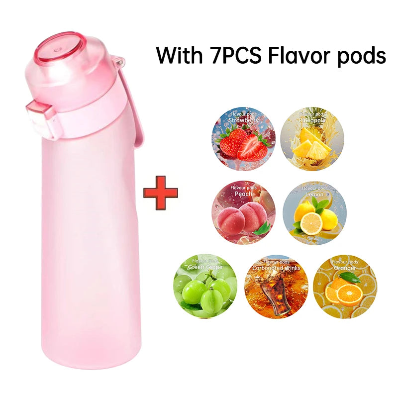 LUSQI Air Flavored Water Bottle With 7 Flavor Pods Sports Fashion Straw