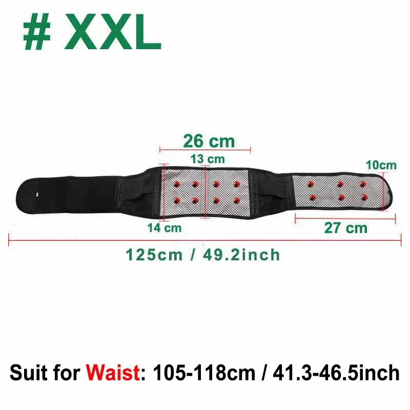 Adjustable Tourmaline Self Heating Magnetic Therapy Back Waist Support Belt