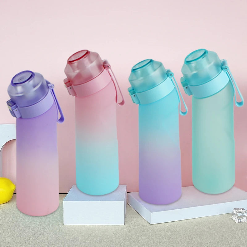LUSQI Air Flavored Water Bottle With 7 Flavor Pods Sports Fashion Straw