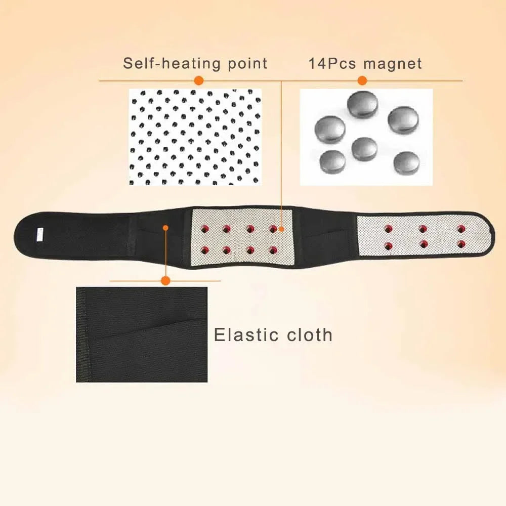 Adjustable Tourmaline Self Heating Magnetic Therapy Back Waist Support Belt