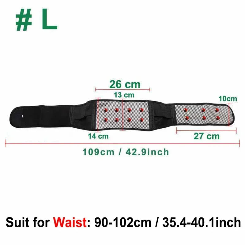 Adjustable Tourmaline Self Heating Magnetic Therapy Back Waist Support Belt
