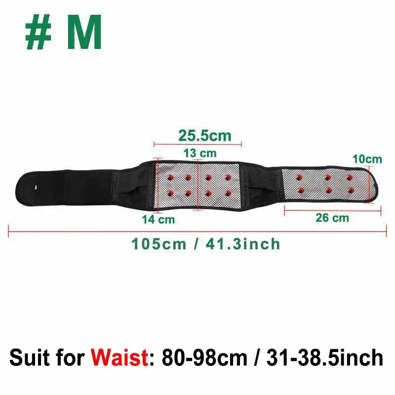 Adjustable Tourmaline Self Heating Magnetic Therapy Back Waist Support Belt