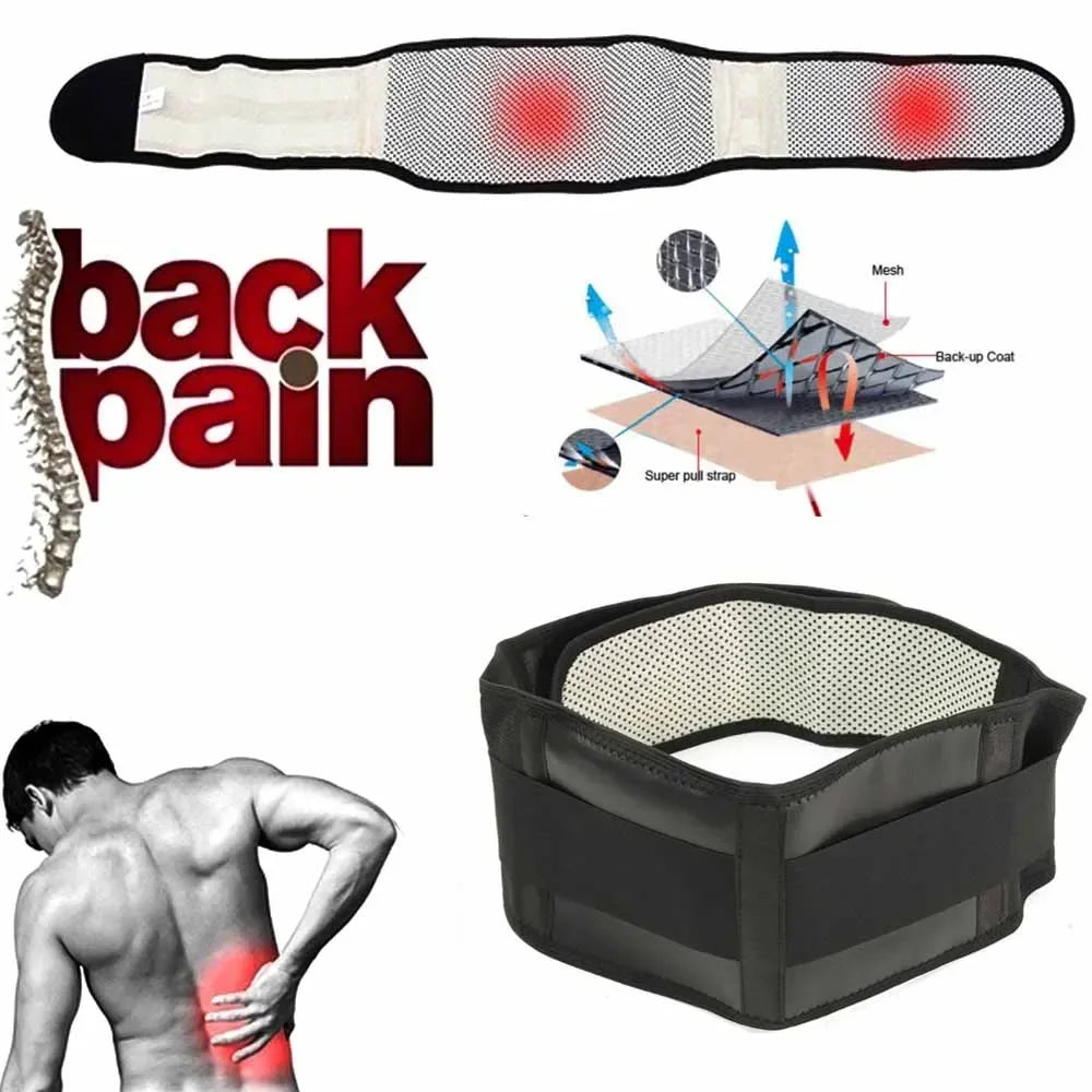 Adjustable Tourmaline Self Heating Magnetic Therapy Back Waist Support Belt