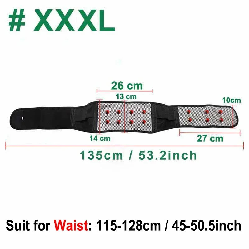 Adjustable Tourmaline Self Heating Magnetic Therapy Back Waist Support Belt