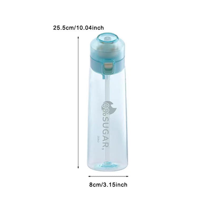 LUSQI Air Flavored Water Bottle With 7 Flavor Pods Sports Fashion Straw