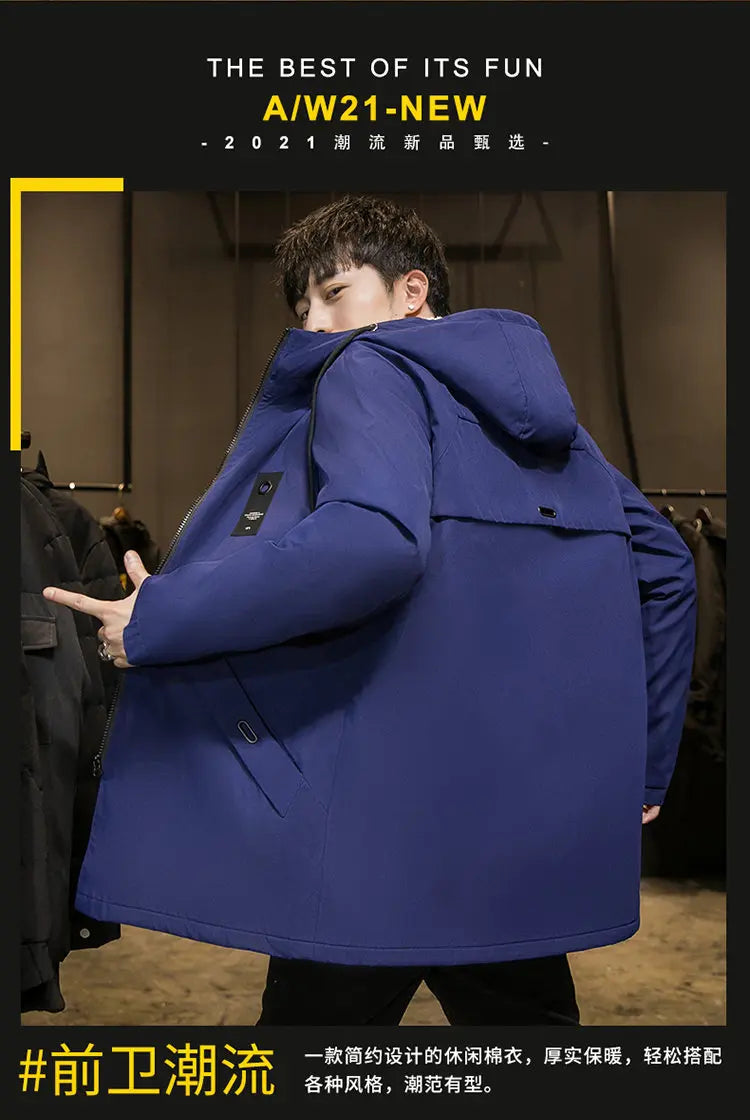 2025 Autumn and Winter New Fashion Trend Solid Color Plus Fleece Trench Coat