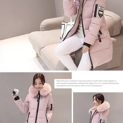 Women Fashion Comfortable Zipper Pockets Design Long Jacket Elegant Slim Thick Coats