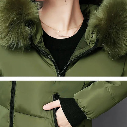 Women Fashion Comfortable Zipper Pockets Design Long Jacket Elegant Slim Thick Coats