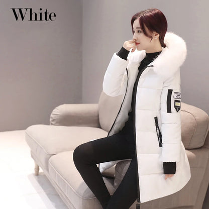Women Fashion Comfortable Zipper Pockets Design Long Jacket Elegant Slim Thick Coats