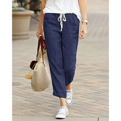 Autumn Cotton Women's Y2K Pants – Black Drawstring, Elastic Waist, Loose Casual Fashion Bottoms