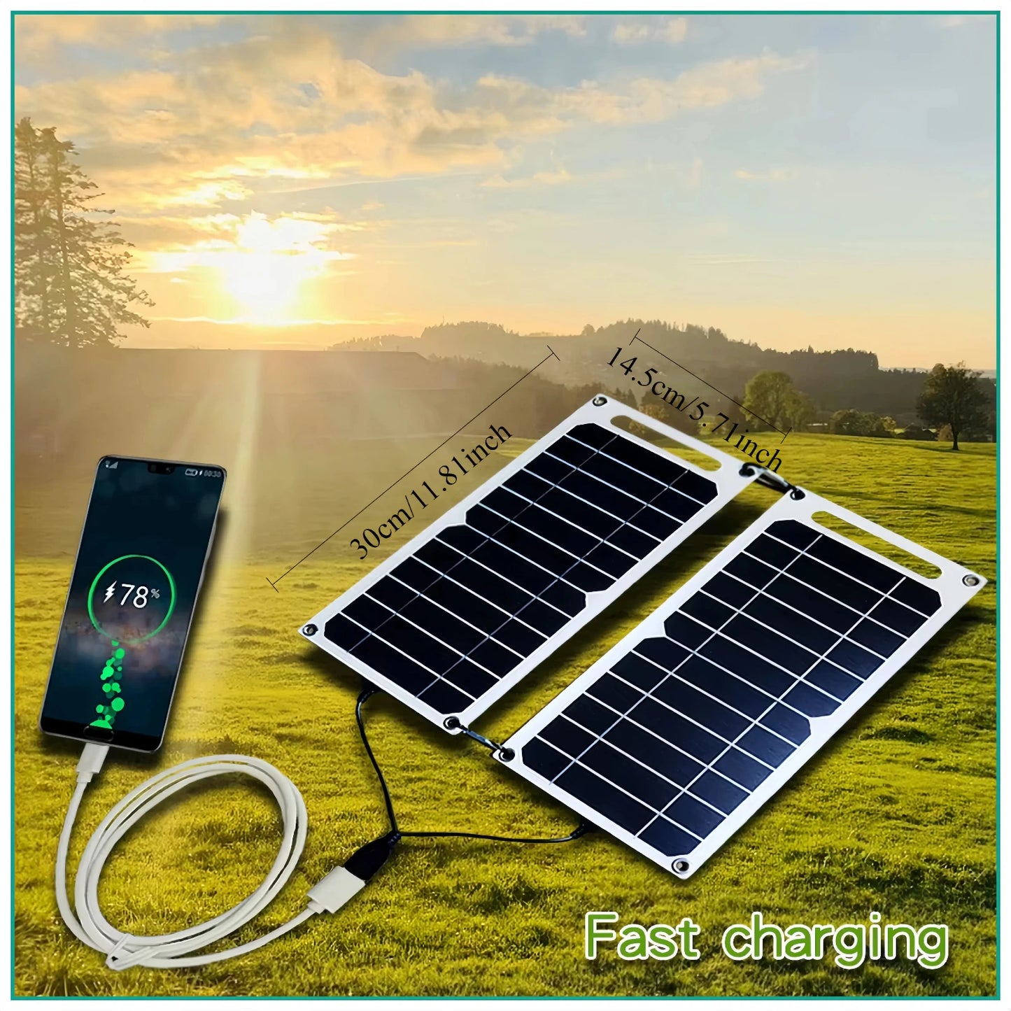 Wholesale Solar Panel 1-14pcs USB Waterproof Outdoor Hiking  Camping Portable Battery Mobile Phone