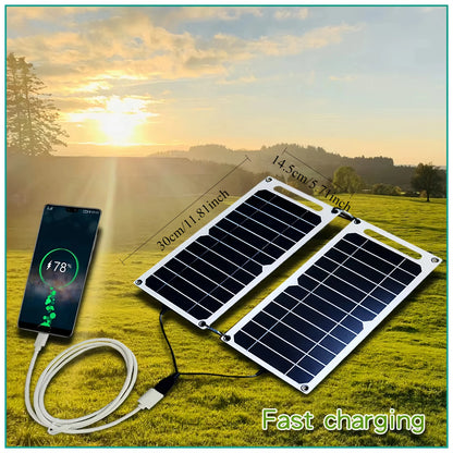 Wholesale Solar Panel 1-14pcs USB Waterproof Outdoor Hiking  Camping Portable Battery Mobile Phone