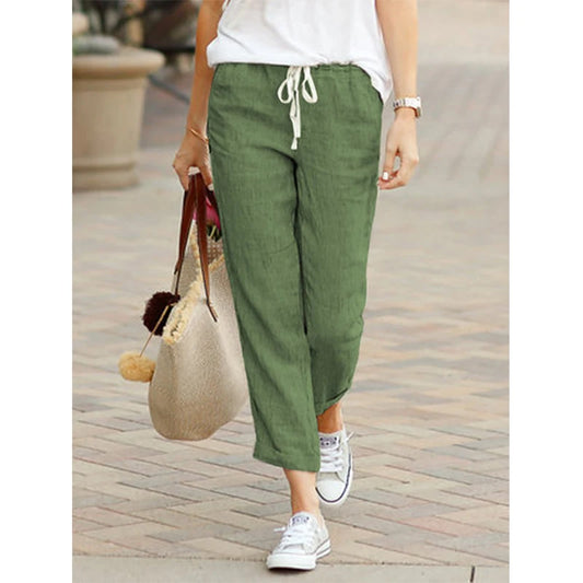Autumn Cotton Women's Y2K Pants – Black Drawstring, Elastic Waist, Loose Casual Fashion Bottoms