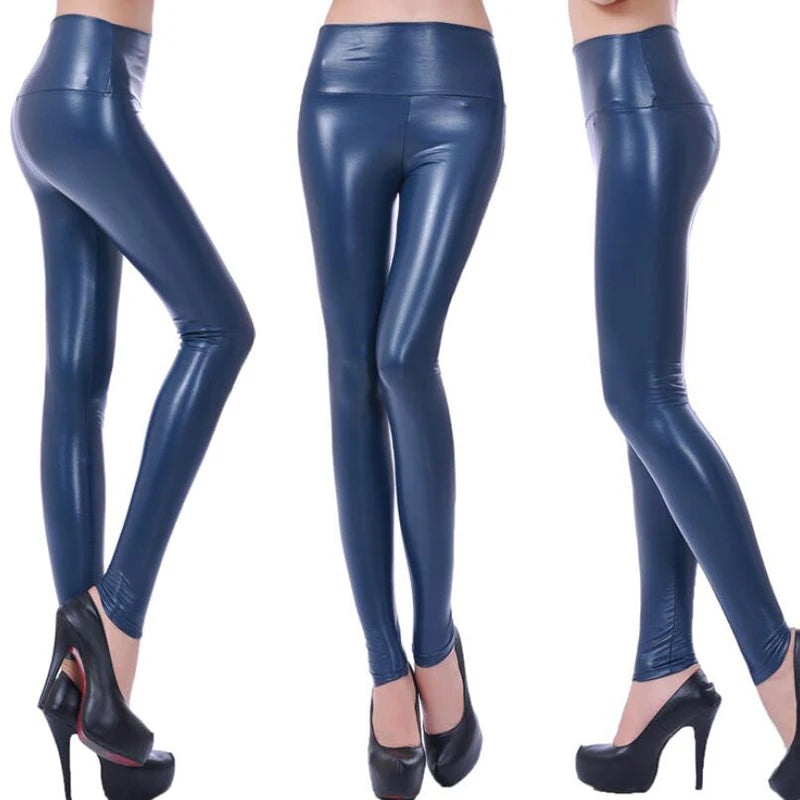 Trendy New Oversized WOMEN'S Leggings, High Waisted Tight and Sexy PU Leather Pants
