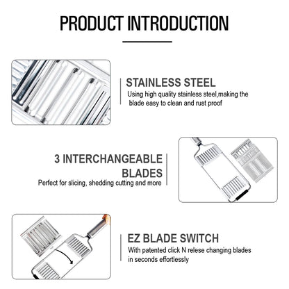 Shredder Cutter Stainless Steel Grater Portable Manual Vegetable Slicer Easy Clean Grater Multi Purpose Home Kitchen Tool