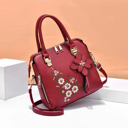 Yogodlns Luxury Embroidery Handbag For Women PU Leather Tassel Crossbody Bag Designer Handle