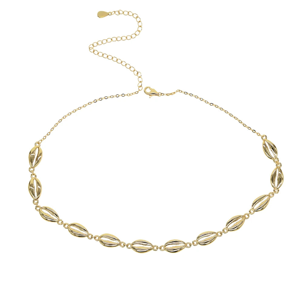 2025 Summer Beach Shell Shape Choker For Women Fashion Collar Short Necklace Jewelry
