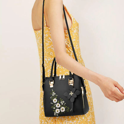 Yogodlns Luxury Embroidery Handbag For Women PU Leather Tassel Crossbody Bag Designer Handle