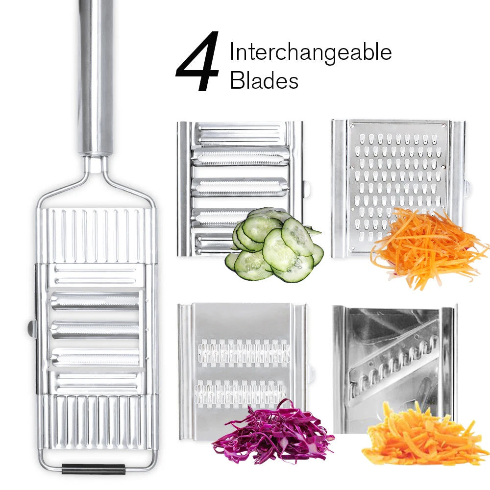 Shredder Cutter Stainless Steel Grater Portable Manual Vegetable Slicer Easy Clean Grater Multi Purpose Home Kitchen Tool