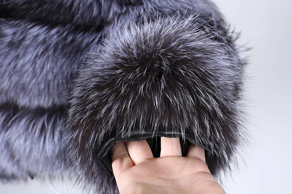 Super Hot Winter Women Luxury Thick Real Raccoon Fur Coat Natural Fox Fur Jacket Plus Size Furry Jackets Female Vest