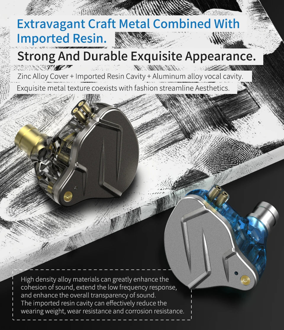 KZ ZSN Pro Metal Earphones 1BA+1DD Hybrid Technology HIFI Bass Earbuds In Ear Monitor Headphones Sport Noise Cancelling Headset