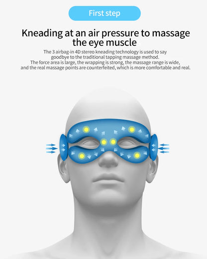 Eye Massage Instrument Vibration Airbag Pressure Hot Compress Eye Massager Bluetooth Music Relax Fatigue Eye Care Foldable