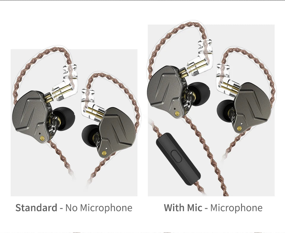 KZ ZSN Pro Metal Earphones 1BA+1DD Hybrid Technology HIFI Bass Earbuds In Ear Monitor Headphones Sport Noise Cancelling Headset