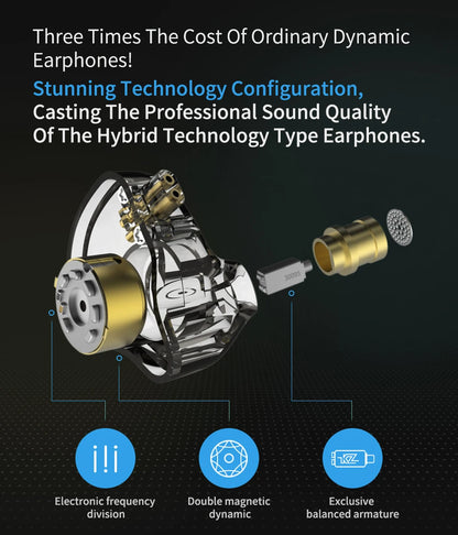 KZ ZSN Pro Metal Earphones 1BA+1DD Hybrid Technology HIFI Bass Earbuds In Ear Monitor Headphones Sport Noise Cancelling Headset