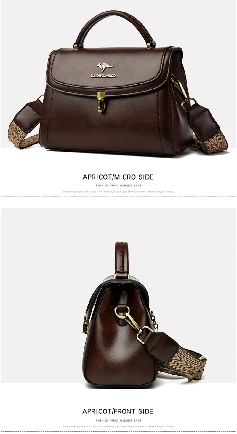 Premium Leather Crossbody Shoulder Bag – Elegant Designer Handbag for Women