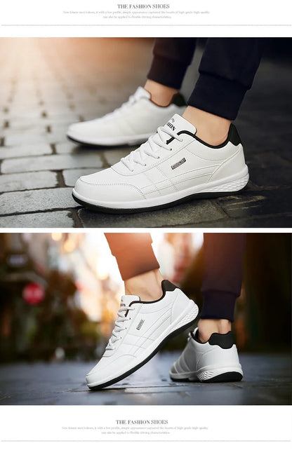 MAEDEF Shoes for Men Leather Sneaker Waterproof Casual Comfortable Men's Sneaker Lace Up Footwear Vulcanized Man Shoe Masculino