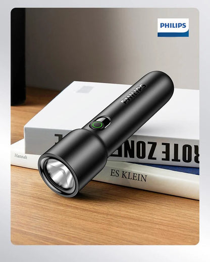 Philips New EDC Portable Flashlight Rechargeable LED Flashlights for Defense Personal Self Defense Camping Hiking