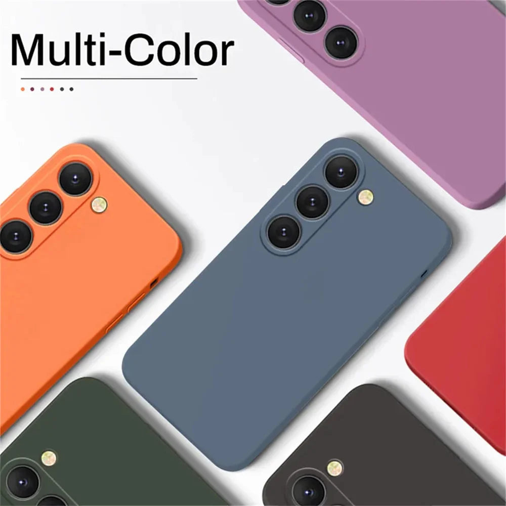 luxury Liquid Silicone Case for Samsung S25 S24 Galaxy S20 S21 S22 S23 FE Plus Note10 20 A52 A31 A41 A71 A51 A72 A70 A50 Coque