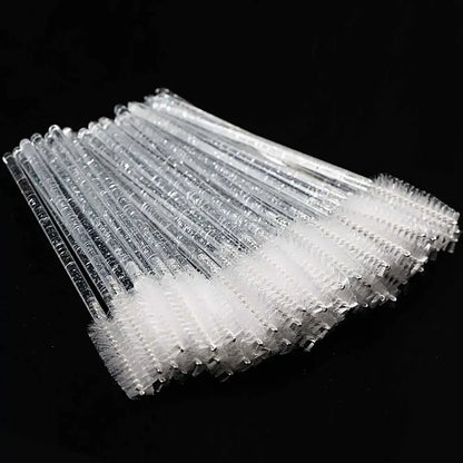 CNKESS 50pcs Disposable Eyelash Brushes Extension Crystal Eyebrow Brush