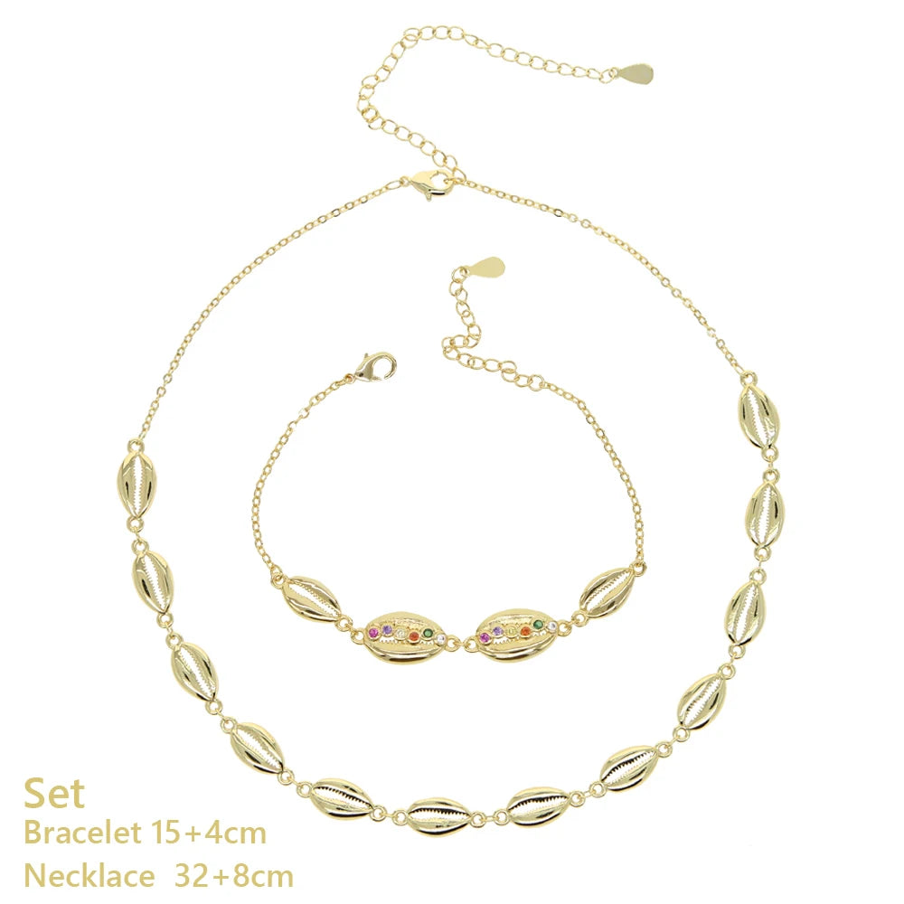 2025 Summer Beach Shell Shape Choker For Women Fashion Collar Short Necklace Jewelry
