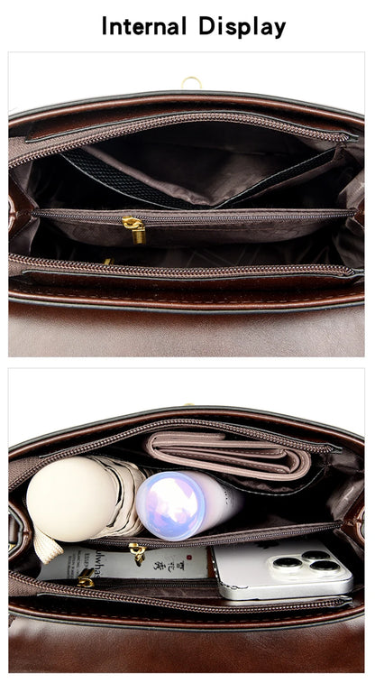 Premium Leather Crossbody Shoulder Bag – Elegant Designer Handbag for Women