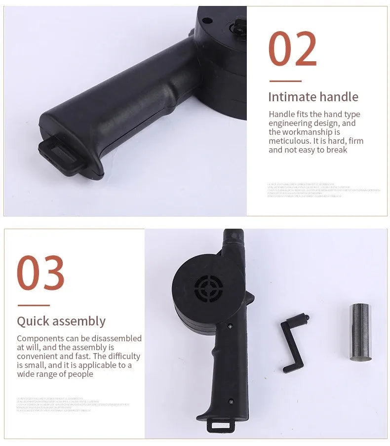 Hand BBQ Fan Outdoor BBQ Fan Air Blower For Barbecue Picnic Manual Grill