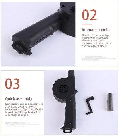 Hand BBQ Fan Outdoor BBQ Fan Air Blower For Barbecue Picnic Manual Grill