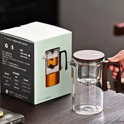 NEW 2025 Glass Tea Pot Kettle Infuser 520ML/720ML Teapot Water Separation Inner Magnet One Click Magnetic Switch Tea Filtration Cup Set