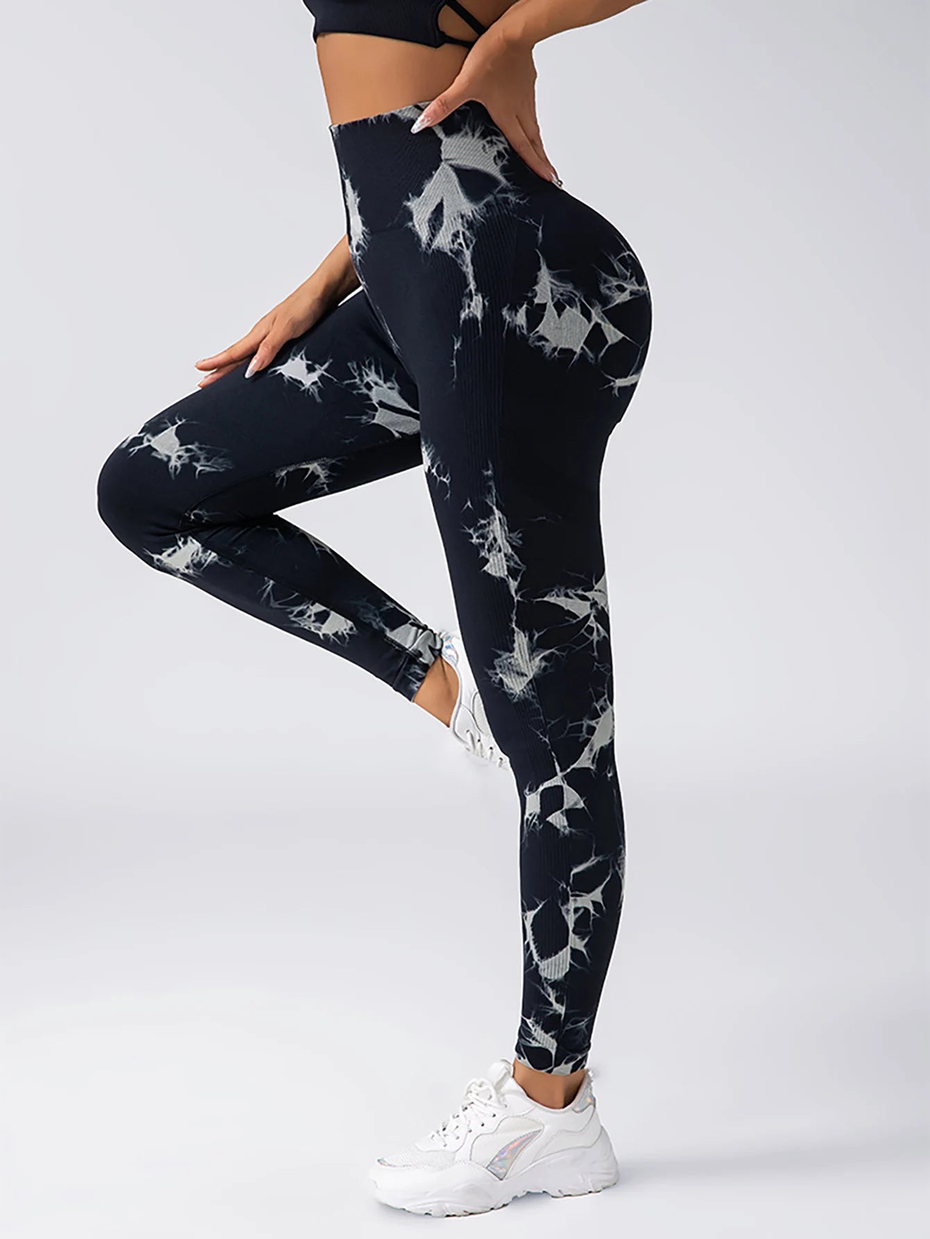 New Tie-Dye Yoga Pants – Seamless High Waist Push-Up Leggings for Women
