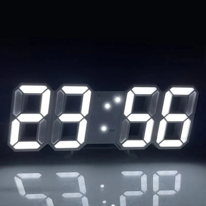 3D Digital Wall Clock Decoration for Home Glow Night Mode Adjustable Electronic Watch Living Room