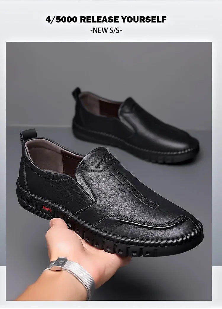 Business Leather Shoes Moccasin Shoes Breathable Men's Casual Loafers Comfortable Shoes for Men Summer Men's Sneakers