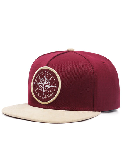 Men's Fashion Compass Button Duck Tongue Hat Outdoor Sports Duck Tongue Hat Embroidered  Women's Baseball Sun Hat