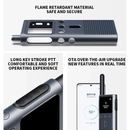 XIAOMI Walkie Talkie 2S 1.77"Color Screen 4W Power 120-hour Standby Dual Mode 5km Call Distance IP54 Outdoors Security Intercom