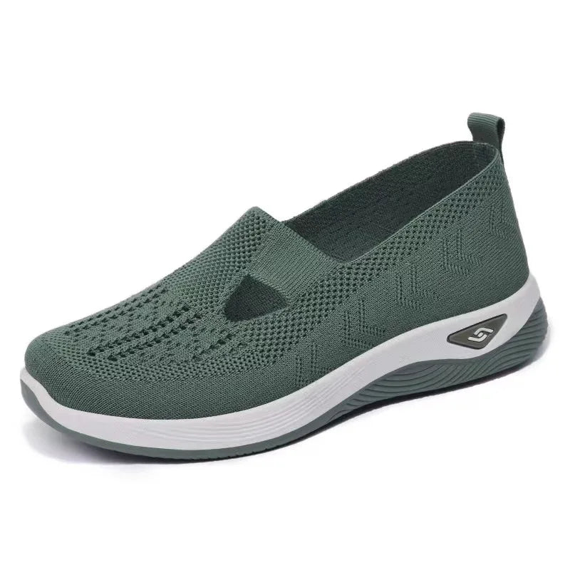 Women's New Summer Shoes Mesh Breathable Sneakers Light Slip on Flat Platform Casual Shoes