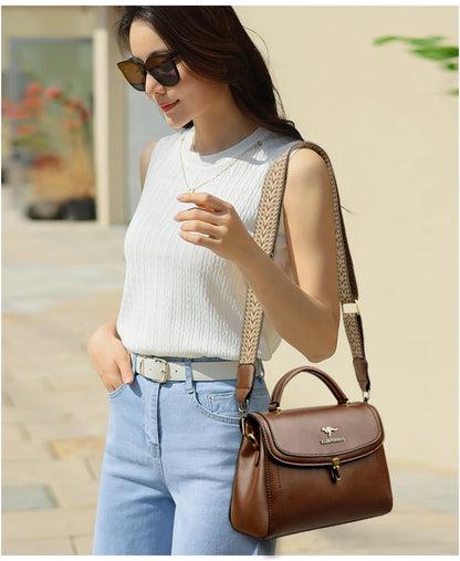 Premium Leather Crossbody Shoulder Bag – Elegant Designer Handbag for Women
