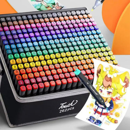 12-262 Colores Double Pen Tip Markers Brush Pens Set Painting Highlighter School Art Supplies for Artist Stationery