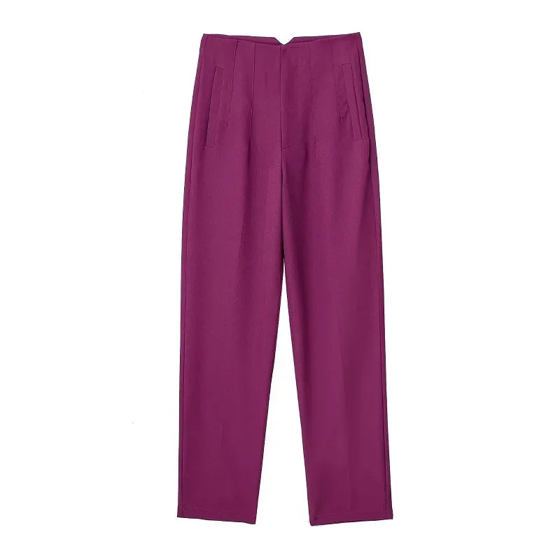 TRAF Fashion Office Wear High waist Pants for Women Formal Pants Office outfits
