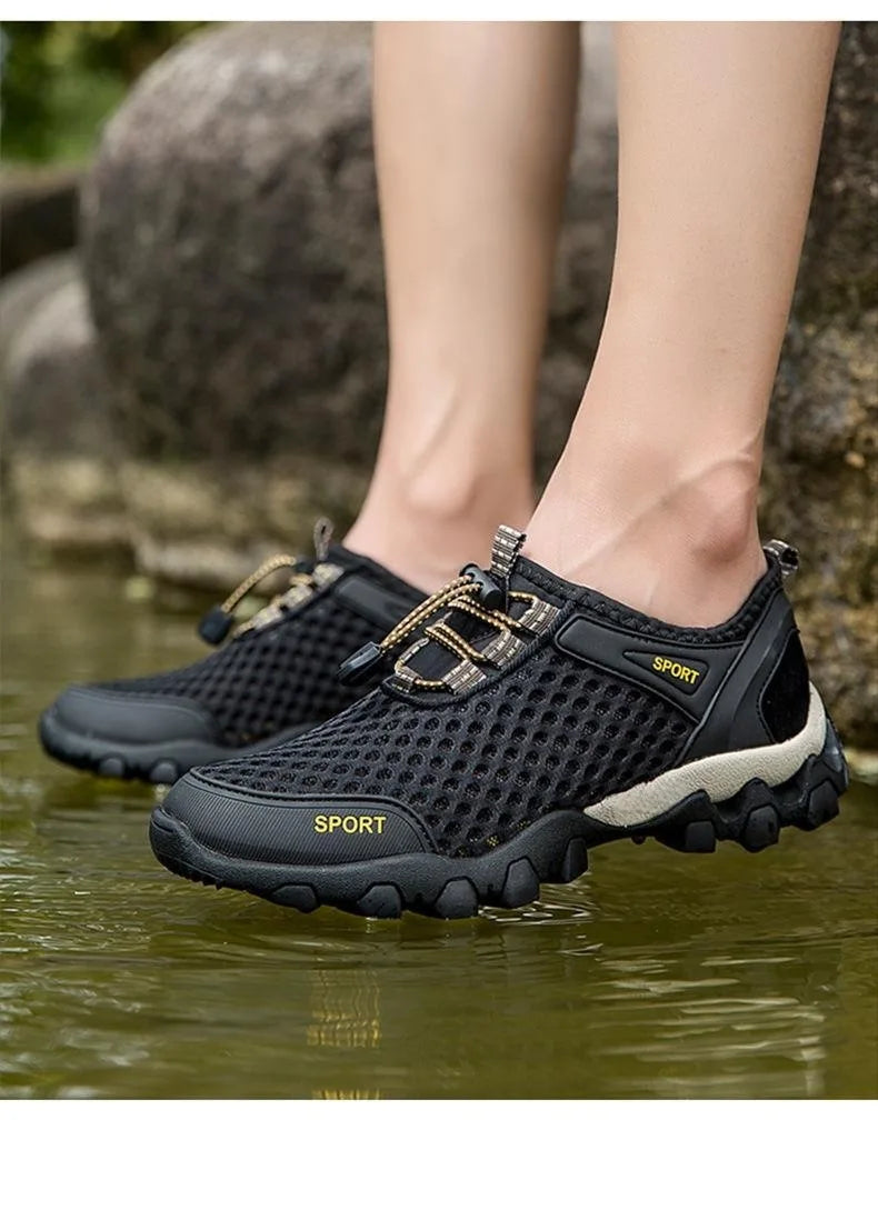 Summer Men's Mesh Sports Shoes Fashion Mountaineering Breathable Lightweight Anti Slip Shoes